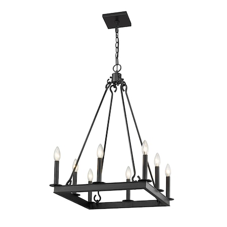 Z-Lite Barclay 8 Light Chandelier, Matte Black 482S-8-20MB